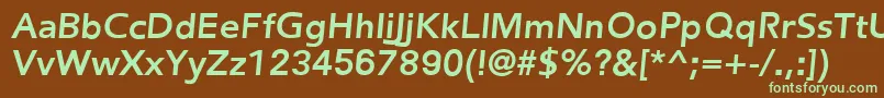 FredericBoldItalic-fontti – vihreät fontit ruskealla taustalla