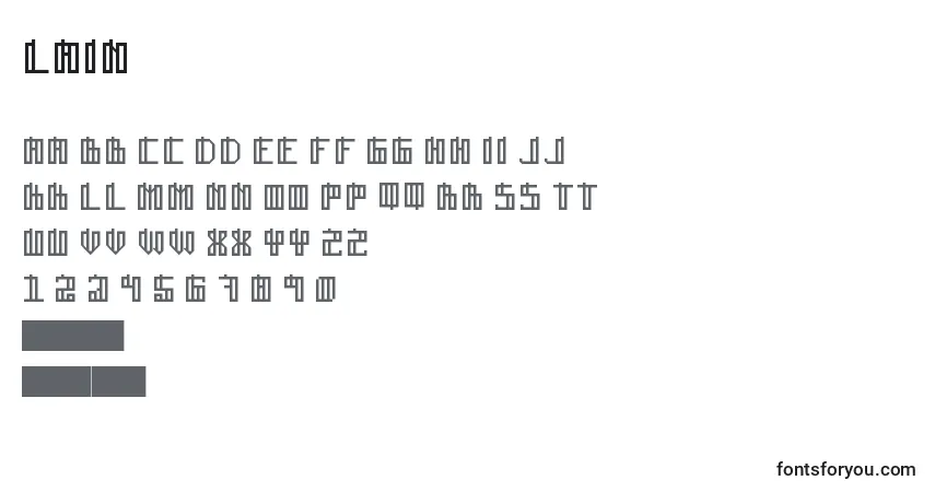 Шрифт Lain – алфавит, цифры, специальные символы