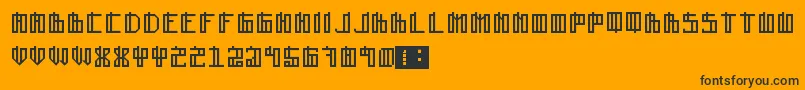 フォントLain – 黒い文字のオレンジの背景