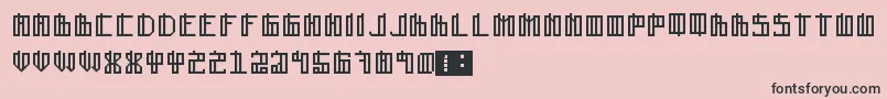 Lain-Schriftart – Schwarze Schriften auf rosa Hintergrund