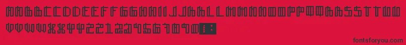 Lain-fontti – mustat fontit punaisella taustalla