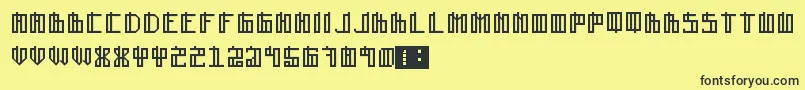 Lain-Schriftart – Schwarze Schriften auf gelbem Hintergrund