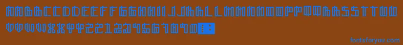 Czcionka Lain – niebieskie czcionki na brązowym tle