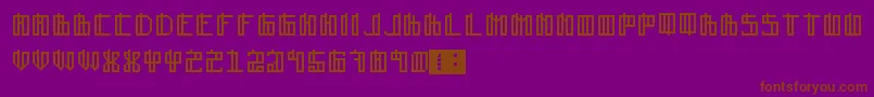 フォントLain – 紫色の背景に茶色のフォント