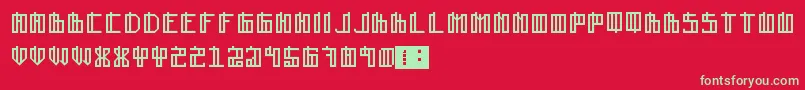 Lain Font – Green Fonts on Red Background