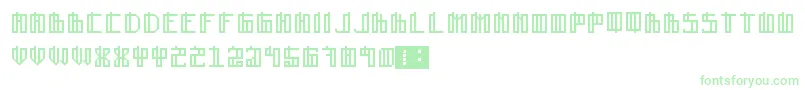 Lain-Schriftart – Grüne Schriften auf weißem Hintergrund
