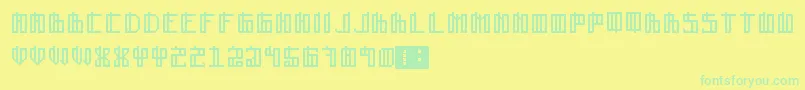 フォントLain – 黄色い背景に緑の文字