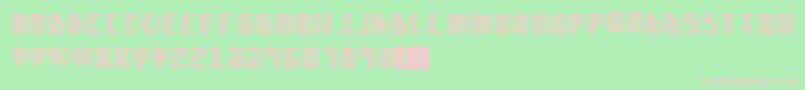 Lain-fontti – vaaleanpunaiset fontit vihreällä taustalla