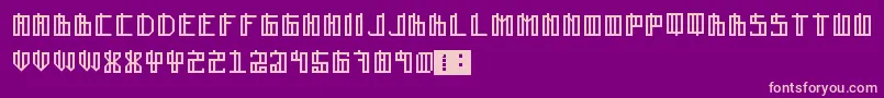 Lain-fontti – vaaleanpunaiset fontit violetilla taustalla