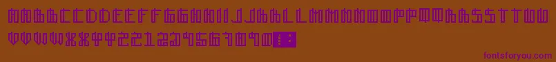 Czcionka Lain – fioletowe czcionki na brązowym tle