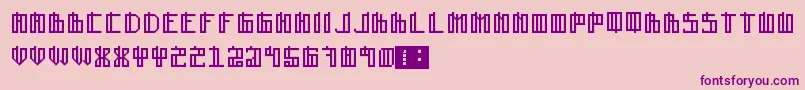 Lain-Schriftart – Violette Schriften auf rosa Hintergrund