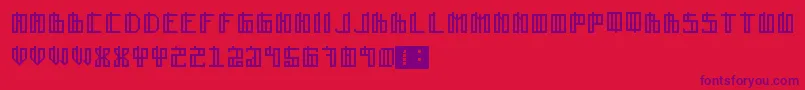 フォントLain – 赤い背景に紫のフォント