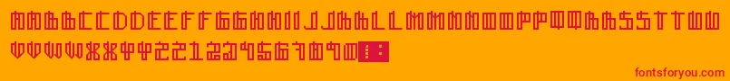 フォントLain – オレンジの背景に赤い文字