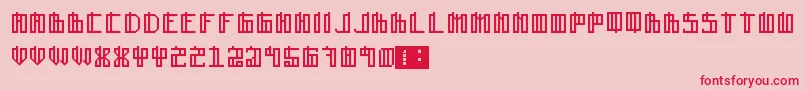 フォントLain – ピンクの背景に赤い文字
