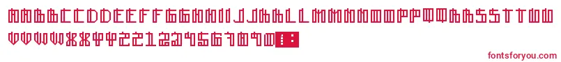 Lain-Schriftart – Rote Schriften auf weißem Hintergrund