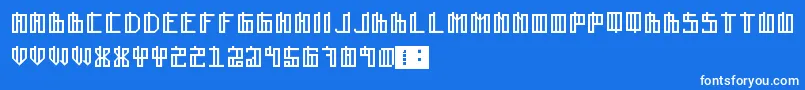 フォントLain – 青い背景に白い文字