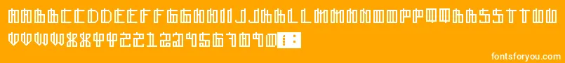 Lain-Schriftart – Weiße Schriften auf orangefarbenem Hintergrund