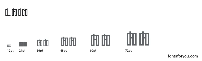 Размеры шрифта Lain