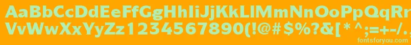 ItcSymbolLtBlack-Schriftart – Grüne Schriften auf orangefarbenem Hintergrund