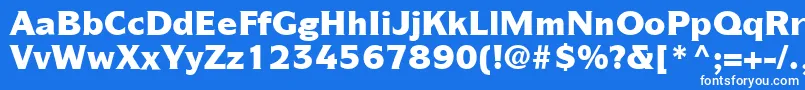 Czcionka ItcSymbolLtBlack – białe czcionki na niebieskim tle