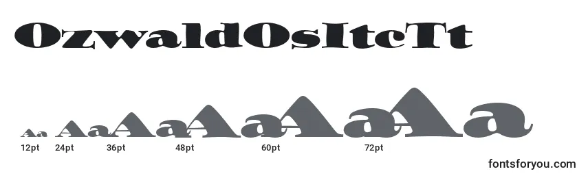 sizes of ozwaldositctt font, ozwaldositctt sizes