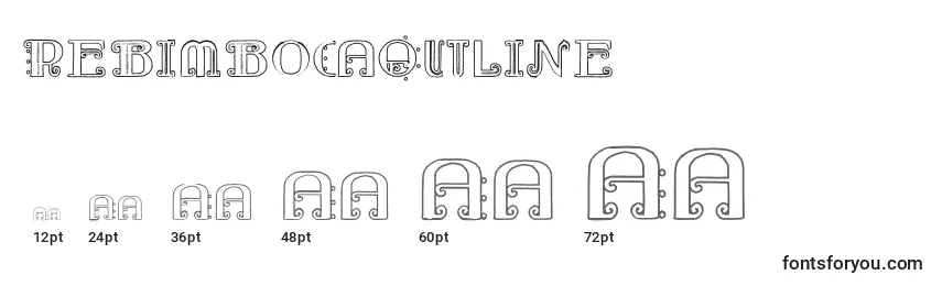 sizes of rebimbocaoutline font, rebimbocaoutline sizes