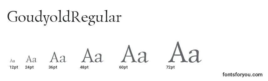 sizes of goudyoldregular font, goudyoldregular sizes