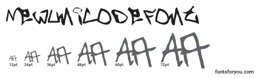 sizes of newunicodefont font, newunicodefont sizes