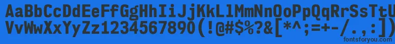 Шрифт Nk57MonospaceScEb – чёрные шрифты на синем фоне