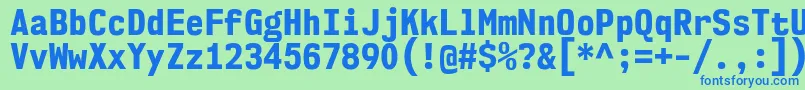 Шрифт Nk57MonospaceScEb – синие шрифты на зелёном фоне