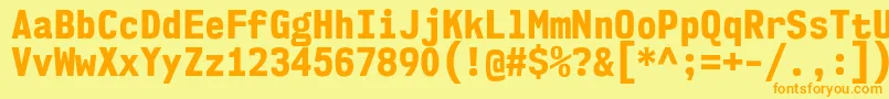 Nk57MonospaceScEb Font – Orange Fonts on Yellow Background