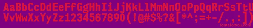 Nk57MonospaceScEb Font – Red Fonts on Purple Background