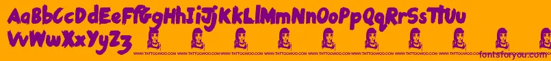 RoughRider Font – Purple Fonts on Orange Background