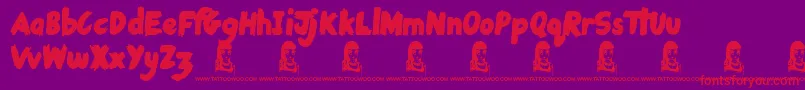 RoughRider Font – Red Fonts on Purple Background