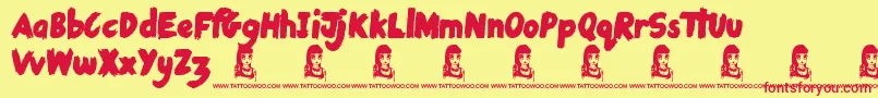 RoughRider Font – Red Fonts on Yellow Background