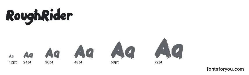 RoughRider Font Sizes
