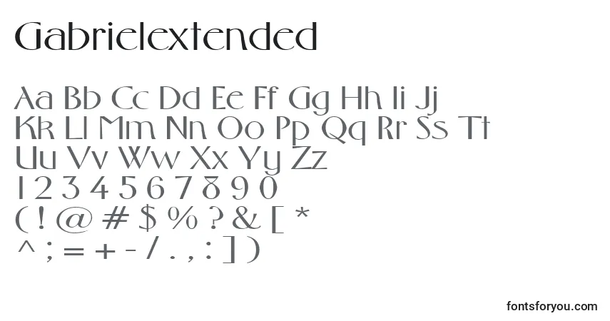 Gabrielextended-fontti – aakkoset, numerot, erikoismerkit