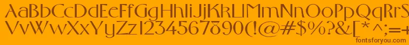 Gabrielextended Font – Brown Fonts on Orange Background