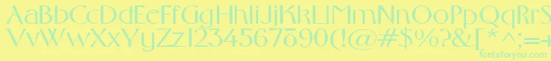 Gabrielextended Font – Green Fonts on Yellow Background