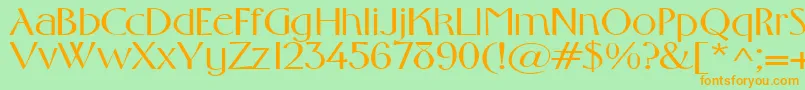 Gabrielextended Font – Orange Fonts on Green Background