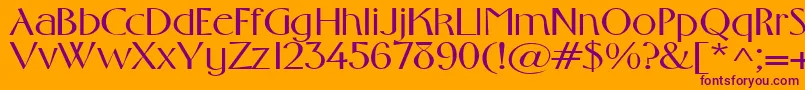 Gabrielextended Font – Purple Fonts on Orange Background