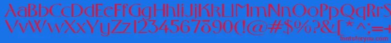 フォントGabrielextended – 赤い文字の青い背景