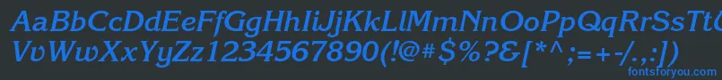 KorinnatttBolditalic Font – Blue Fonts on Black Background