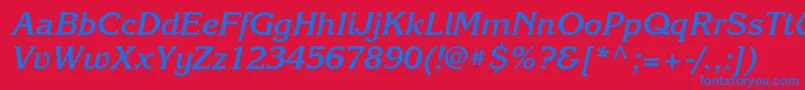Шрифт KorinnatttBolditalic – синие шрифты на красном фоне