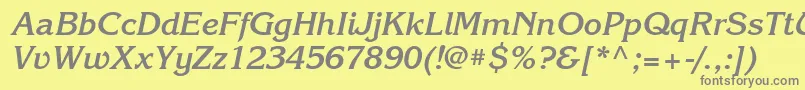 フォントKorinnatttBolditalic – 黄色の背景に灰色の文字