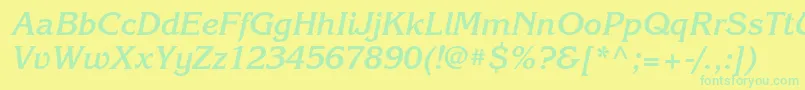 KorinnatttBolditalic-Schriftart – Grüne Schriften auf gelbem Hintergrund