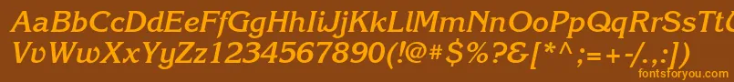 KorinnatttBolditalic Font – Orange Fonts on Brown Background