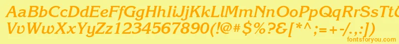 KorinnatttBolditalic Font – Orange Fonts on Yellow Background