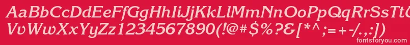 KorinnatttBolditalic Font – Pink Fonts on Red Background