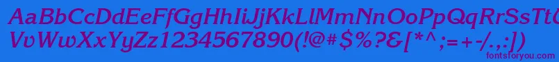 KorinnatttBolditalic Font – Purple Fonts on Blue Background